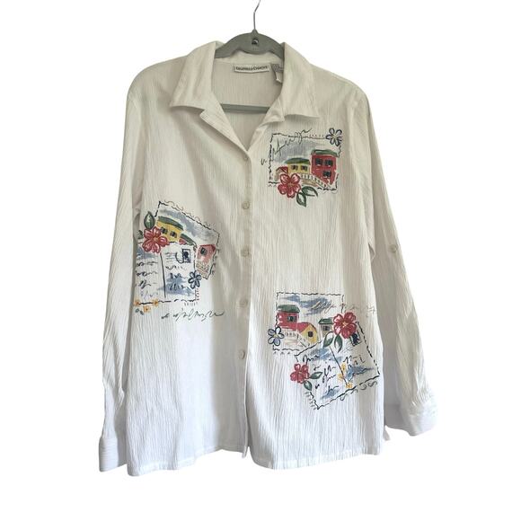 Draper's & Damon's Tops - Draper’s & Damon’s Scenic Print Resort Wear Button Down Shirt L